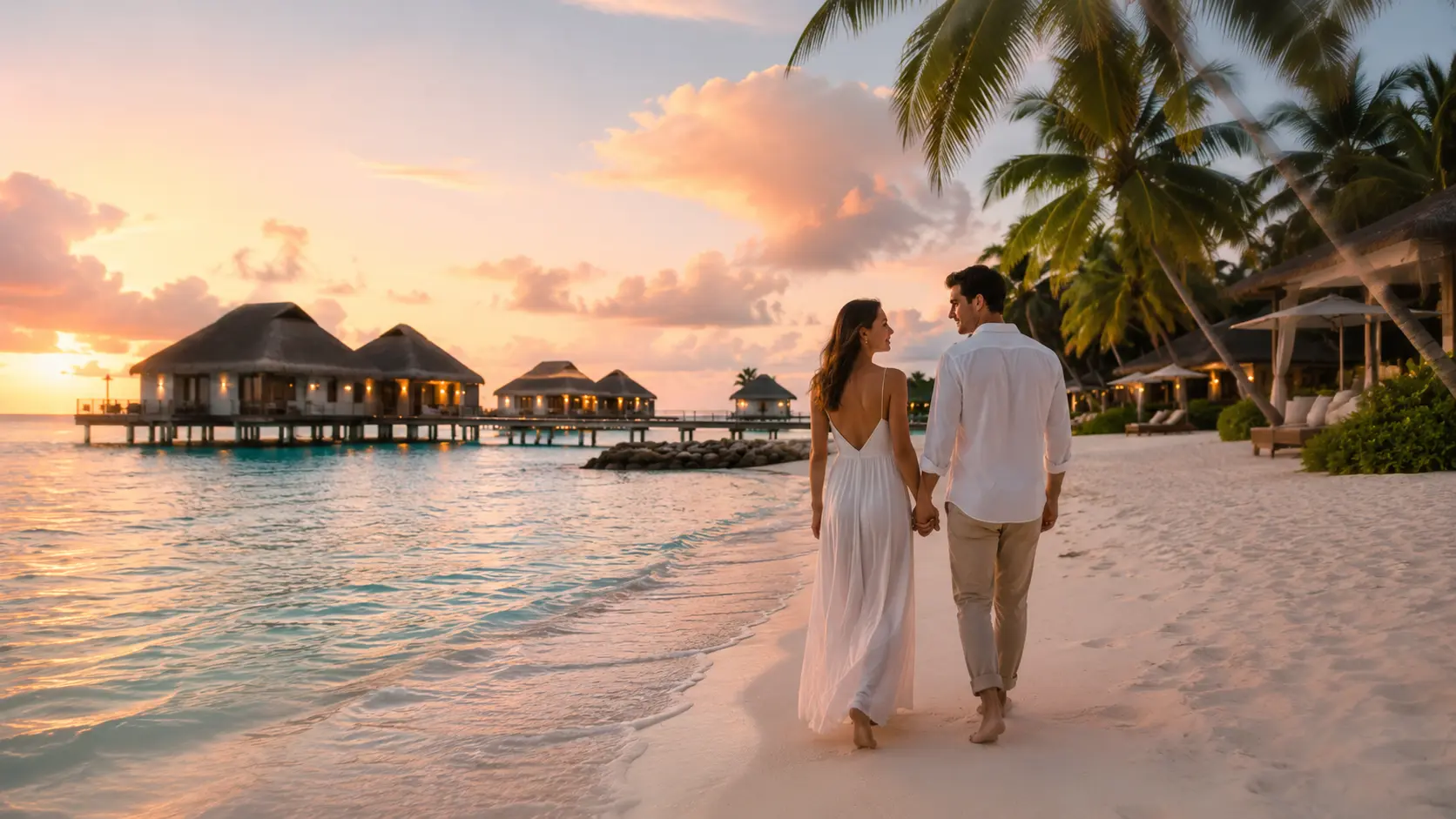 Private overwater villa in the Maldives